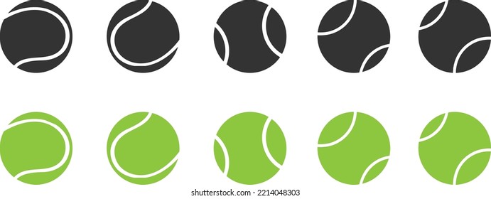 Tennis ball vector set. Modern vector icon design template