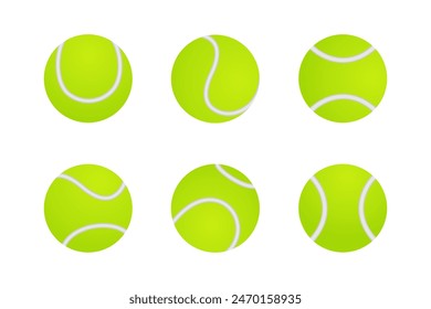 Tennis ball vector set. trendy design illustration isolated on white background.