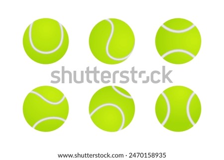 Tennis ball vector set. trendy design illustration isolated on white background.