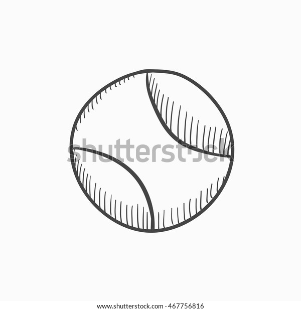 Tennis Ball Vector Sketch Icon Isolated Stock Vector (Royalty Free ...