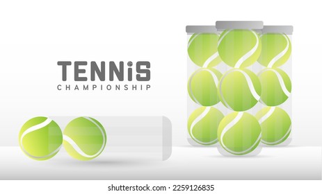 Tennis balls in canister, Simple flat design style , illustration Vector EPS 10, can use for tennis Championship Logo