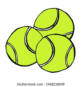 Tennis balls colorful doodle vector clip art