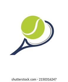 
Tennis balls and tennis racket. sports sign. tennis logo. flat style.