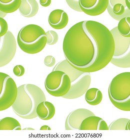 Tennis balls seamless pattern background.