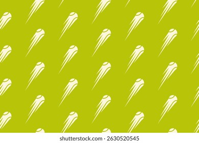 bolas de tênis com efeito de tiro silhueta padrão sem costura em fundo verde. bola moderna de tênis com esmagador voando preenchido sólido padrão papel de parede fundo para tênis esporte mercadoria