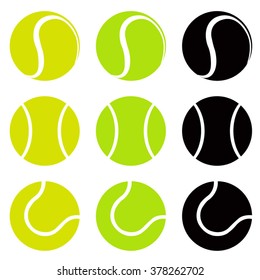 Tennis balls, silhouette vector illustration - Shutterstock ID 378262702