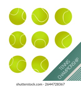 Tennis balls. Vector realistic illustration. Wimbledon tournament, international tennis tournament, sports events and tournaments.