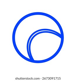 Ilustración de icono lineal de vector de pelota de tenis.