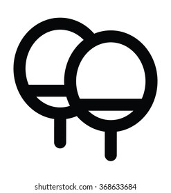 Tennis Bat Bold Line Vector Icon