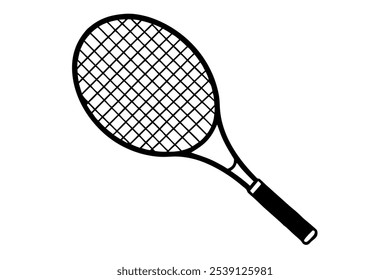 A tennis bat vector art in white background illustration.