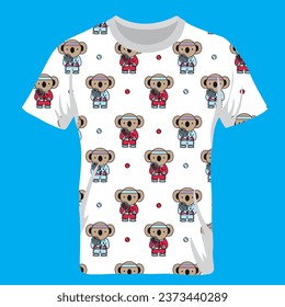 tennis bear boy for kids shirt design bear tennis mascot cutie animal