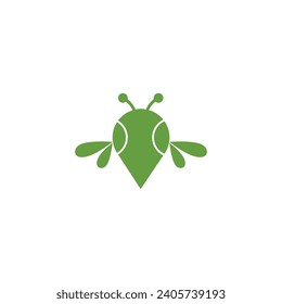 tennis bee logo design vector illustration.