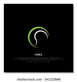 Tennis Black Freehand Sketch Graphic Design Vector Illustration EPS10