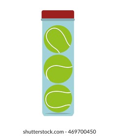 tennis bottle balls tube container game sport vector  isolated illustration