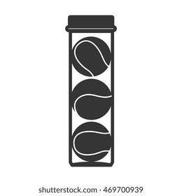 tennis bottle balls tube container game sport vector  isolated illustration