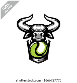 Tennis Bull team logo design. Scalable and editable vector.