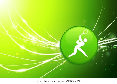 Botón de tenis sobre fondo de luz abstracta verde Ilustración original