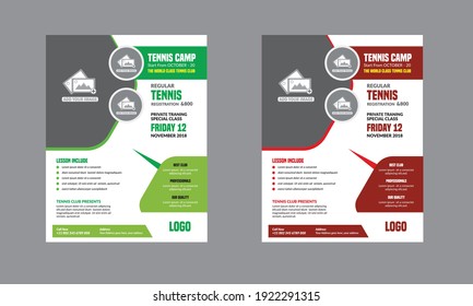 Tennis Camp Flyer Template Design Fully Editable Design very unique design