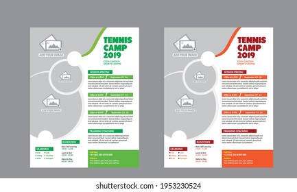 Tennis Camp Flyer Template Design Fully Editable Design very unique design
