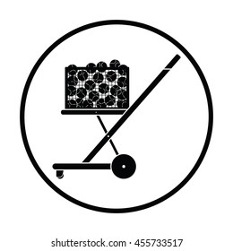 Tennis cart ball icon. Thin circle design. Vector illustration.