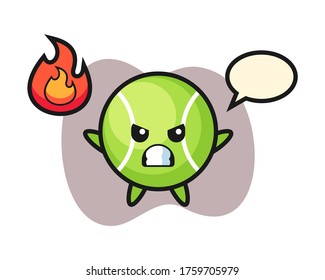Tennis cartoon with angry gesture