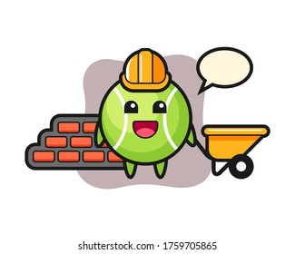 Tennis cartoon as a builder