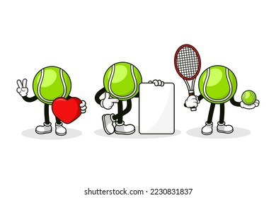 Tennis cartoon character design collection