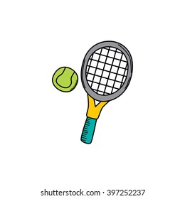 tennis cartoon icon theme vector art illustration