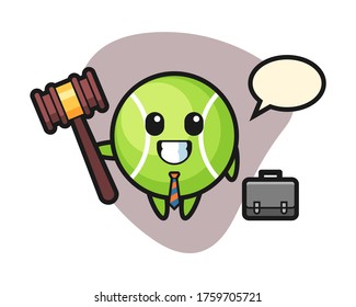 Tennis cartoon as a lawyer