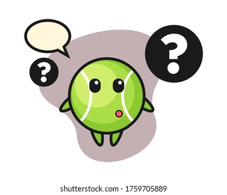 Tennis cartoon with the question mark