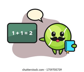 Tennis cartoon as a teacher