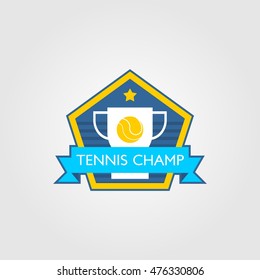 Tennis Championship design logo template, Vector illustration.