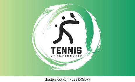 Tennis championship logo vector design , Simple flat design style  ,Illustrations for use in online sporting events , Illustration Vector  EPS 10