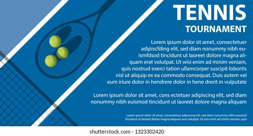 Tennis championship or tournament poster design. Vector illustration - Vector