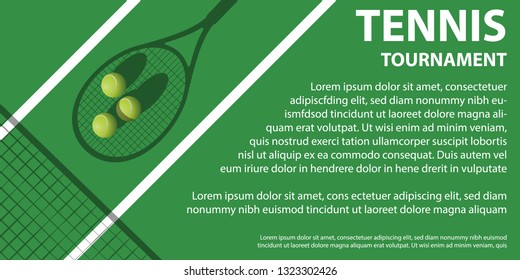 Tennis championship or tournament poster design. Vector illustration - Vector