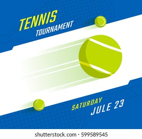 Tennis championship or tournament poster design. Vector illustration