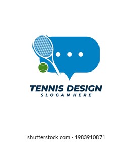 Tennis with Chat logo vector template, Creative Tennis logo design concepts
