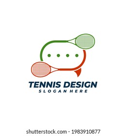 Tennis with Chat logo vector template, Creative Tennis logo design concepts