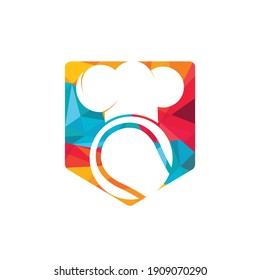 Tennis chef vector logo design. Tennis ball and chef hat icon design.	
