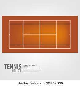 Tennis clay court. - Vector illustration