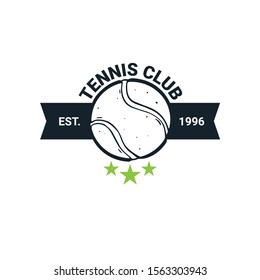 Tennis club or championship logo or emblem. Vector Illustration