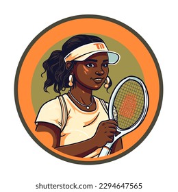 Tennis Club. Tennis coach. Tennis tournament. cartoon vector illustration. label, sticker, t-shirt printing