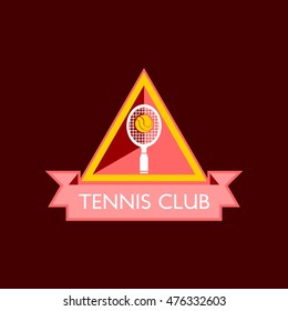 Tennis Club design logo template with colorful background. Vector illustration.