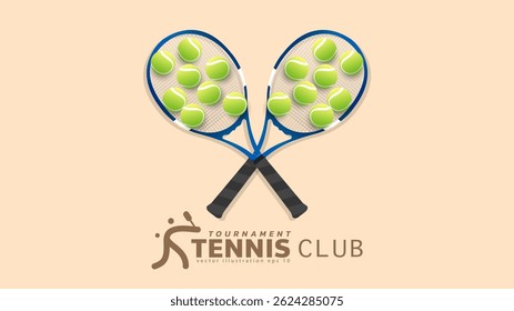 Tennis club logo background Illustrations for use in online sporting events , Illustration Vector  EPS 10