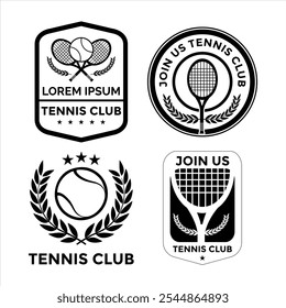 coleção de design de logotipo de clube de tênis