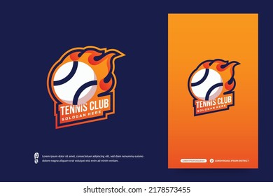 Tennis club logo design, Tournament badge template. Sport team identity, E-Sport logo vector illustrations