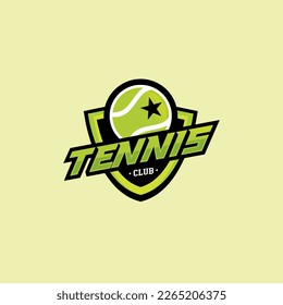 Tennis club logo design, Tournament badge template. Sport team identity, E-Sport logo vector illustrations