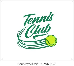 Logo del club de tenis. Emblema de tenis para torneo, recreación y discoteca