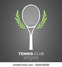 Tennis club logo with racket and ball , Simple flat design style , illustration Vector EPS 10, can use for tennis Championship Logo
