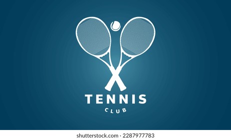 Tennis club logo , Simple flat design style  ,Illustrations for use in online sporting events , Illustration Vector  EPS 10